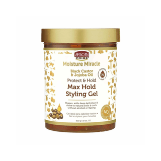 AFRICAN PRIDE MOISTURE MIRACLE PROTECT & HOLD MAX HOLD STYLING GEL 18OZ - Beautylicious Canada