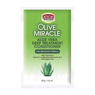AFRICAN PRIDE OLIVE MIRACLE ALOE VERA DEEP TREATMENT CONDITIONER 1.5OZ - Beautylicious Canada