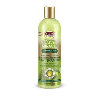 AFRICAN PRIDE OLIVE MIRACLE MOISTURIZING & DETANGLING 2 - IN - SHAMPOO 12OZ - Beautylicious Canada