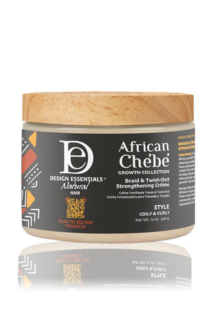DESIGN ESSENTIALS AFRICAN CHEBE BRAID & TWIST OUT STRENGTHENING CREME 12OZ - Beautylicious Canada