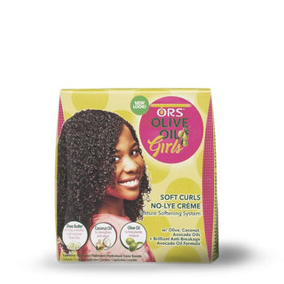 ORS Olive Oil Girls Soft Curls No - Lye Creme Texture Softening System Kit with Olive, Coconut & Avocado Oils - Beautylicious Canada