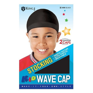 KING. J KIDS STOCKING WAVE CAP 2PCS - BLACK #059
