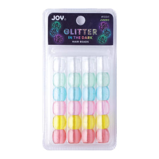 JOY GLITTER GLOW IN THE DARK HAIR BEADS *16841