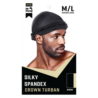 Turban Durag en Spandex soyeux, M/L, noir *4344