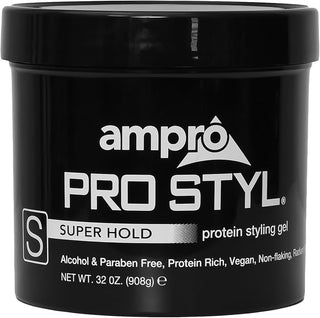 AMPRO PRO STYL SUPER HOLD PROTEIN STYLING GEL 32OZ