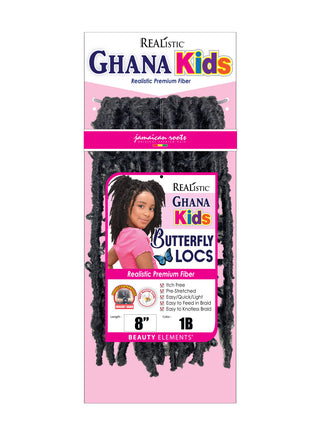 REALISTIC GHANA KIDS BUTTERFLY LOCS 8"/1B