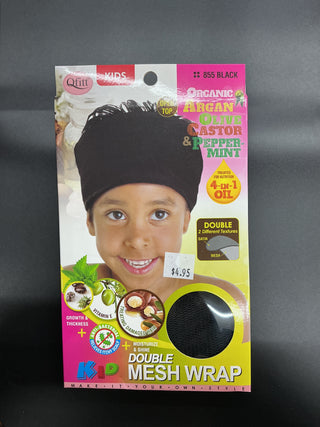 QFITT KIDS ORGANIC DOUBLE MESH WRAP- BLACK *855