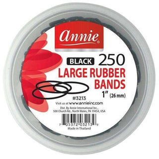 ANNIE 1" BLACK LARGE RUBBER BANDS 250CT #3213