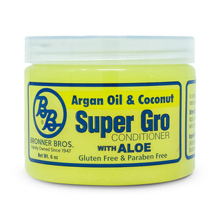 BRONNER BROS SUPER GRO CONDITIONER W/ ALOE - ARGAN OIL & COCONUT 6OZ