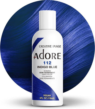 ADORE SEMI PERMANENT HAIR COLOR INDIGO BLUE 112 4OZ