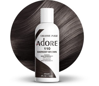 ADORE SEMI PERMANENT HAIR COLOR DARKEST BROWN 110 4OZ