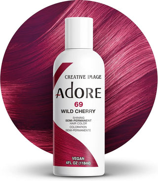 ADORE SEMI PERMANENT HAIR COLOR WILD CHERRY 69 4OZ