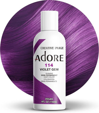 ADORE SEMI PERMANENT HAIR COLOR VIOLET GEM 114 4OZ