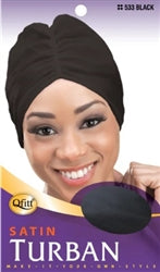 QFITT SATIN TURBAN - BLACK *533