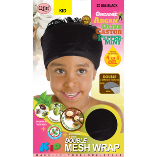 QFITT KIDS DOUBLE MESH WRAP - BLACK *855