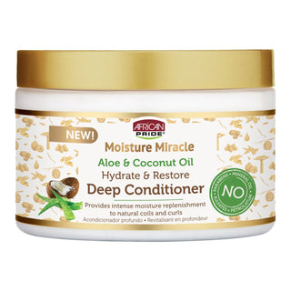 AFRICAN PRIDE MOIST MIRACLE ALOE & COCONUT OIL DEEP CONDITIONER 12OZ