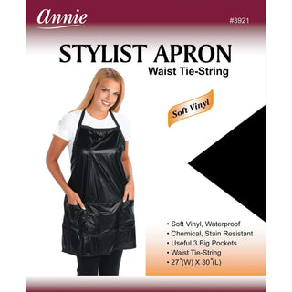 ANNIE SOFT VINYL WAIST TIE-STRING STYLIST APRON #3921