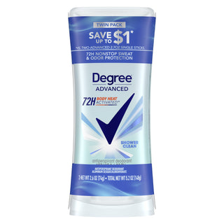 DEGREE ADVANCED 72h BODY HEAT ACTIVATED  ANTIPERSPIRANT DEODORANT TWIN PACK