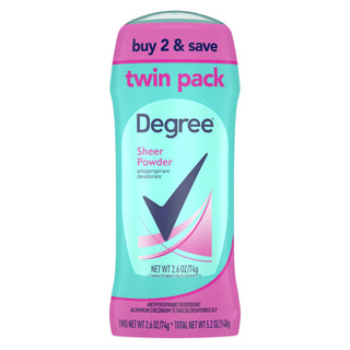 DEGREE ADVANCED 48h SHEER POWDER TWIN PACK 2.6 OZ