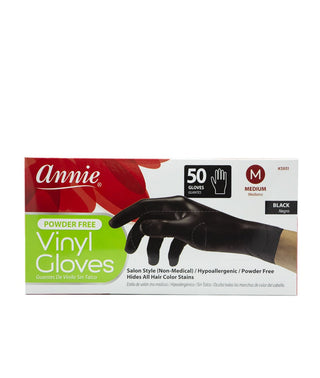ANNIE VINYL GLOVES M 50PCS BLACK *3851
