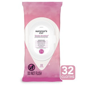 SUMMER'S EVE SIMPLY SENSITIVE DAILY GENTLE CLOTHS 32CT