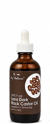 BY NATURE'S 100% PURE EXTRA DARK BLACK CASTOR OIL 4 OZ