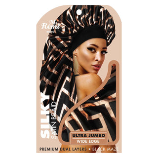 MS REMI SILKY SATIN SUPER JUMBO - BLACK MAZE * 3689
