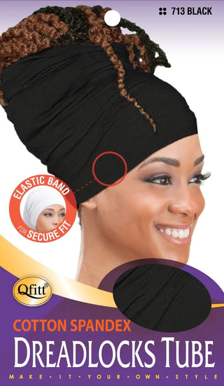 QFITT COTTON SPANDEX DREADLOKS TUBE - BLACK *713