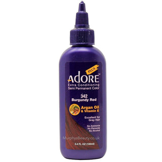 ADORE PLUS SEMI - PERMANENT HAIR COLOR 342 BURGUNDY RED 3.4OZ - Beautylicious Canada