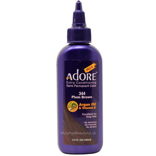 ADORE PLUS SEMI - PERMANENT HAIR COLOR 344 PLUM BROWN 3.4OZ - Beautylicious Canada