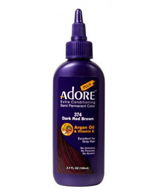 ADORE PLUS SEMI - PERMANENT HAIR COLOR 374 DARK RED BROWN 3.4OZ - Beautylicious Canada