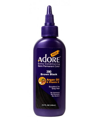 ADORE PLUS SEMI - PERMANENT HAIR COLOR 390 BROWN BLACK 3.4OZ - Beautylicious Canada