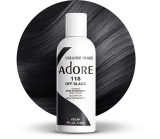 ADORE SEMI - PERMANENT HAIR COLOR 118 OFF BLACK 4OZ - Beautylicious Canada