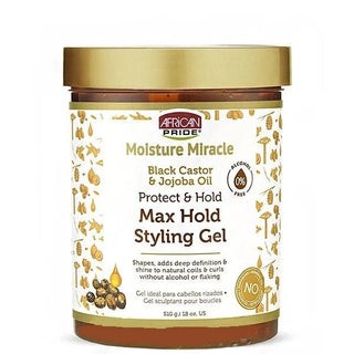 AFRICAN PRIDE BLACK CASTOR & JOJOBA OIL GEL MAX HOLD 18OZ - Beautylicious Canada