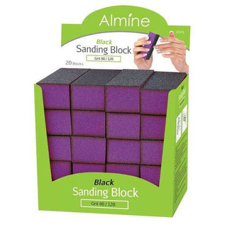 ALMINE BLACK SANDING BLOCK GRIT 80/120 - Beautylicious Canada
