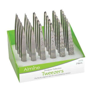 ALMINE ETCHED MIRROR POLISHED TWEEZERS #6006