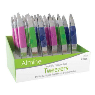 ALMINE NON-SLIP SILICONE GRIP TWEEZERS #6028