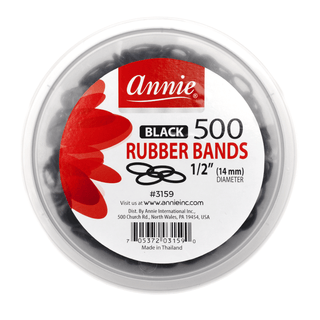 ANNIE 1/2" 500CT BLACK RUBBER BANDS 3159 - Beautylicious Canada