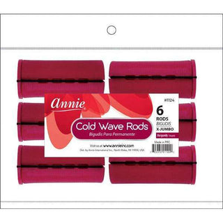 Annie Cold Wave Rods X - Jumbo 6Ct Burgundy *1124 - Beautylicious Canada