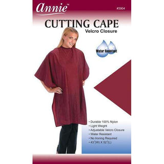 Annie Cutting Cape Velcro Closure Burgundy *3904 - Beautylicious Canada