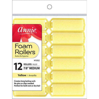 Annie Foam Rollers Medium 12Ct Yellow *1052 - Beautylicious Canada