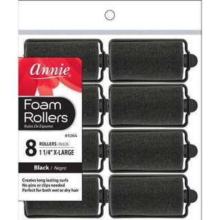 Annie Foam Rollers X - Large 8Ct Black *1064 - Beautylicious Canada