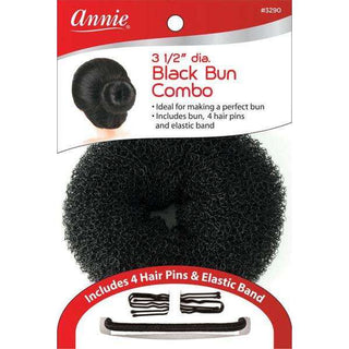 Annie Hair Bun Kit 3.5" Black *3290 - Beautylicious Canada