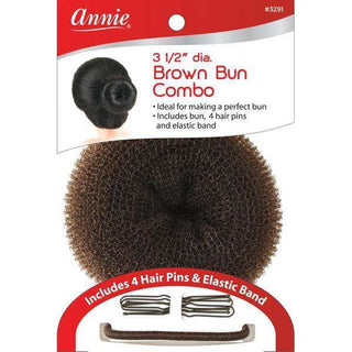 Annie Hair Bun Kit 3.5" Brown *3291 - Beautylicious Canada