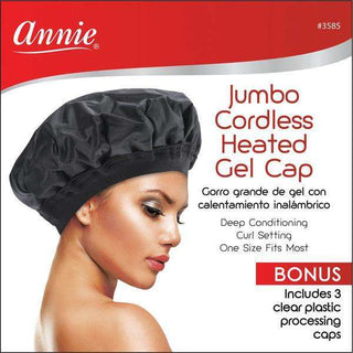 Annie Jumbo Cordless Heated Gel Cap Black - Beautylicious Canada