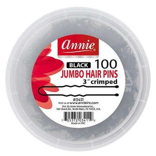 ANNIE 3" CRIMPED 100CT JUMBO HAIR PINS #3411