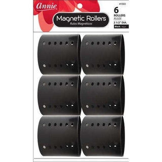 Annie Magnetic Roller 2 1/2In 6Ct Black *1360 - Beautylicious Canada