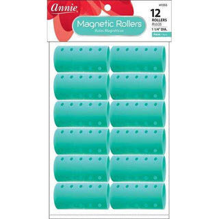 Annie Magnetic Rollers 1 1/4In 12Ct Aqua *1355 - Beautylicious Canada