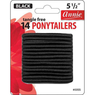 Annie No Tangle Ponytailers 5 1/2In 14ct Black *3355 - Beautylicious Canada