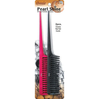 Annie Pearl Shine Combs Rat Tail 2Ct Asst Color *144 - Beautylicious Canada